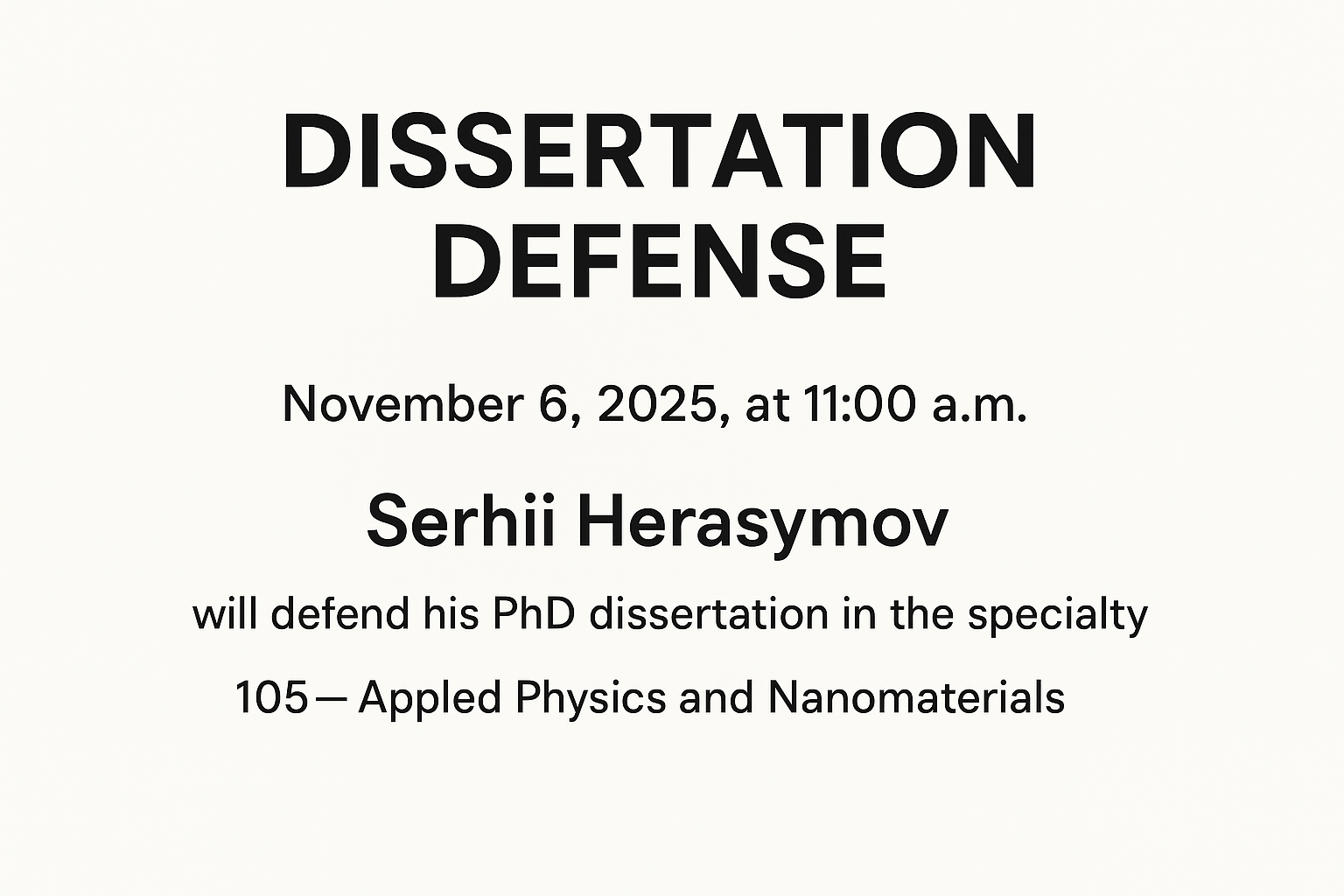 PhD Dissertation Defense